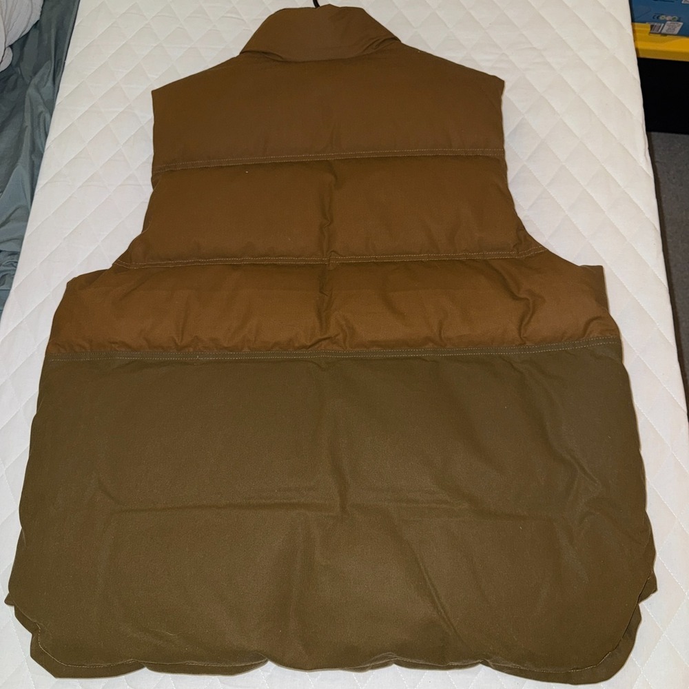 Filson Down Cruiser Vest Men's XL Brown Insulated Snap Front NWOT - Picture 5 of 5